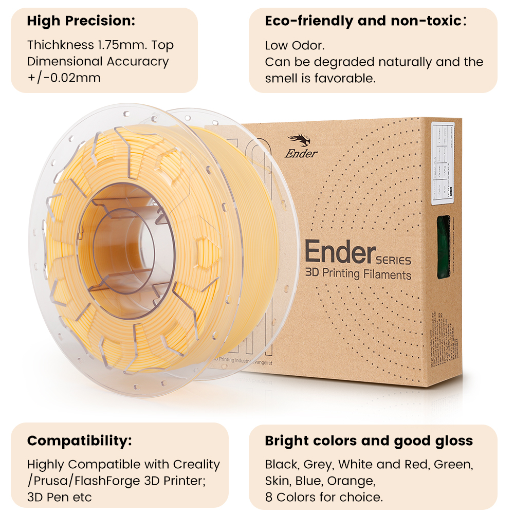 creality pla filament, 1.75mm ender pla filament bundles